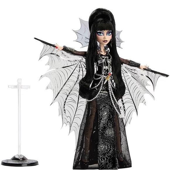 Monster High Doll Elvira Mistress of The Dark Collectible in Black Faux Leather - Picture 8 of 14